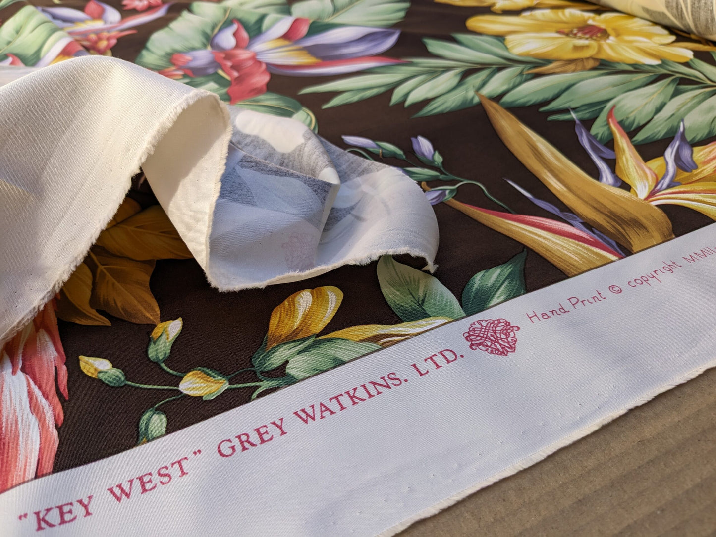 By Yard Scalamandre Key West Gw Brown Tropical Flower Hibiscus Monstera bird of paradise Banana Print MSRP USD 288/Yd