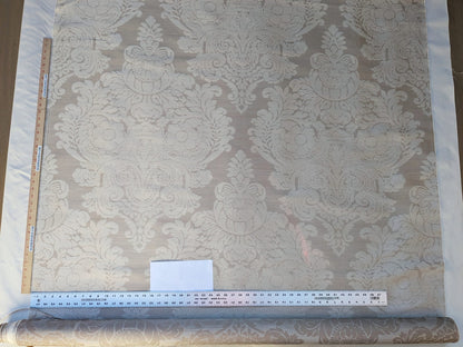 By Yd  Kravet Couture Silk Damask Organza Sheer Light Bronze Ivory Cream Semi Sheer MSRP USD159/y 3648.16
