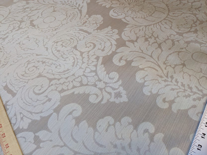 By Yd  Kravet Couture Silk Damask Organza Sheer Light Bronze Ivory Cream Semi Sheer MSRP USD159/y 3648.16