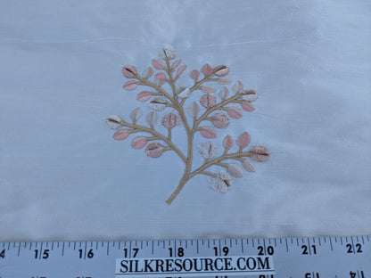 2.5Y Kravet Silk Dupioni Embroidery White Pink Sprig MSRP USD 100+/Y Minor defects
