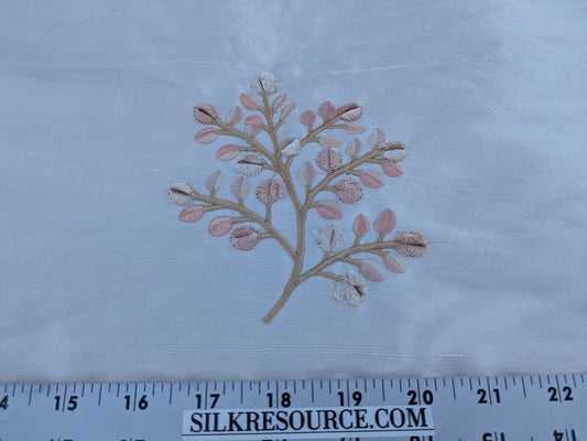 2.5Y Kravet Silk Dupioni Embroidery White Pink Sprig MSRP USD 100+/Y Minor defects