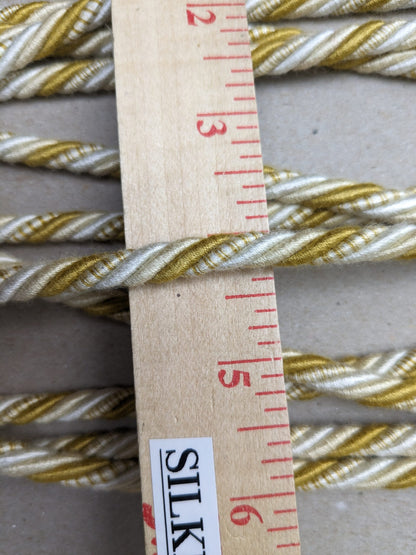 9.5Y Scalamandre Designer Trim Twisted Rope Dark Gold Cream