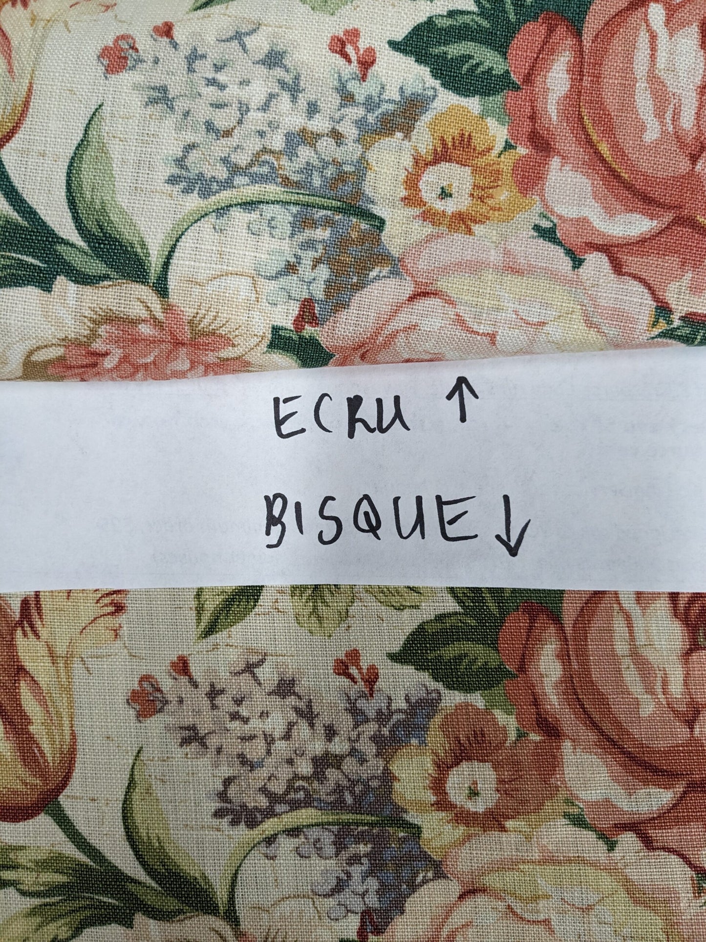 Bty Lee Jofa Ashurst Peony Tulip Lilac Rose 100%linen On Bisque English Chintz