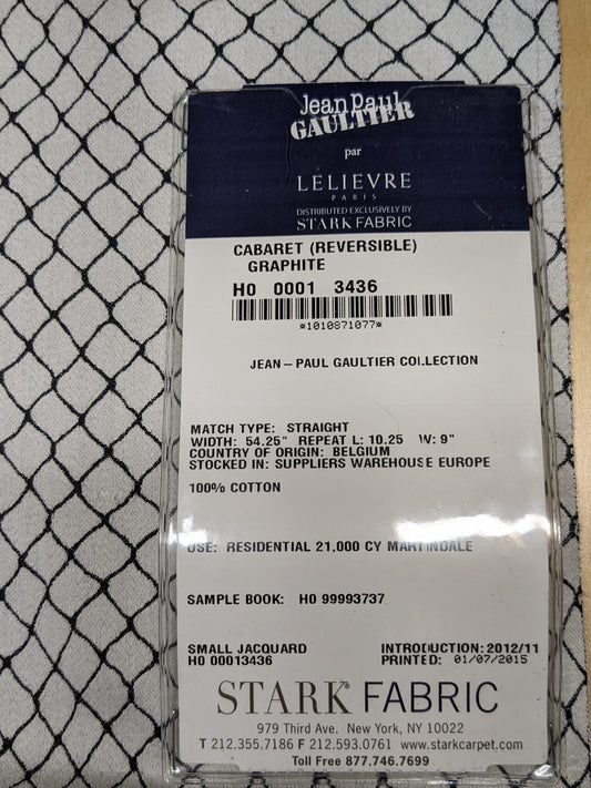 4 EV34 Special Square Jean Paul Gaultier Cabaret Graphite Reversible Small Jacquard Diamond Black White Cotton MSRP USD300+/y