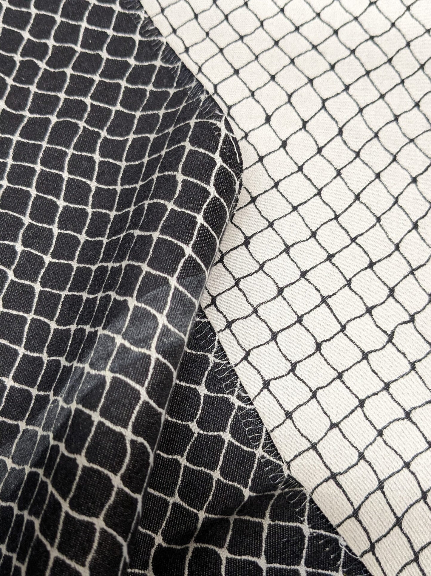 4 EV34 Special Square Jean Paul Gaultier Cabaret Graphite Reversible Small Jacquard Diamond Black White Cotton MSRP USD300+/y