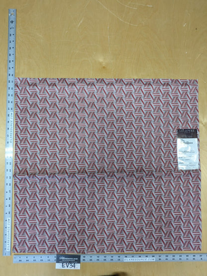 13 EV34 Special Square Jacquard by Lelievre Paris Tribu Sorbet Red Large Jacquard Orange Polyester Geometric Graphic MSRP USD576/y