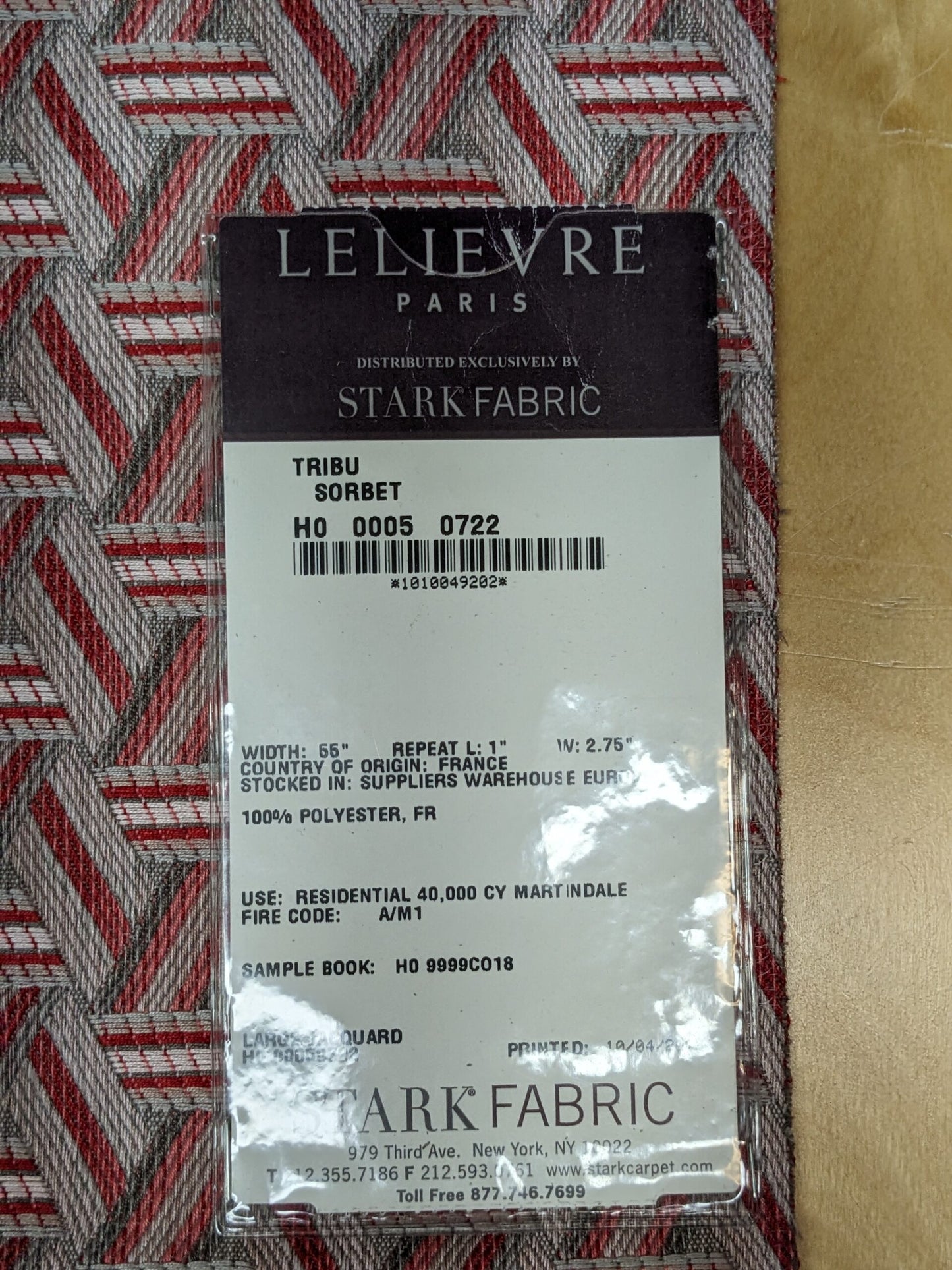 13 EV34 Special Square Jacquard by Lelievre Paris Tribu Sorbet Red Large Jacquard Orange Polyester Geometric Graphic MSRP USD576/y