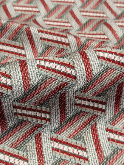 13 EV34 Special Square Jacquard by Lelievre Paris Tribu Sorbet Red Large Jacquard Orange Polyester Geometric Graphic MSRP USD576/y