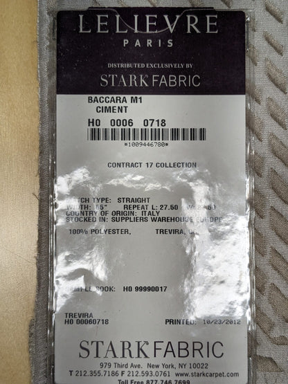 16 EV34 Special Square Jacquard by Lelievre Paris Baccara M1 Ciment Gray Small Scale Texture Diamond Polyester MSRP USD300+/y