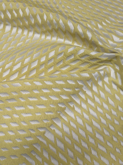 19 EV34 Special Square Jacquard by Lelievre Paris Baccara M1 Citrine Yellow White Small Scale Texture Diamond Polyester MSRP USD300+/y