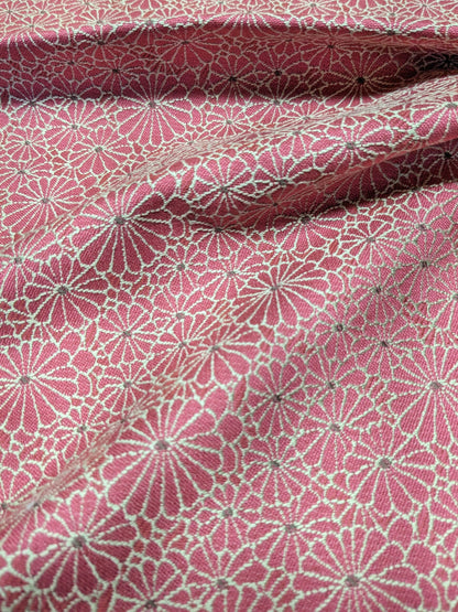 20 EV34 Special Square Jacquard by Lelievre Paris Obi Jacquard Fuchsia Pink Botanical Small Scale Texture Polyester MSRP USD300+/y