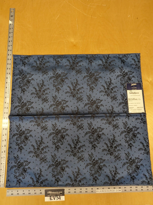 21 EV34 Special Square Jacquard by Lelievre Paris Casino Encre Cotton Navy Blue Black Botanical Floral MSRP USD300+/y