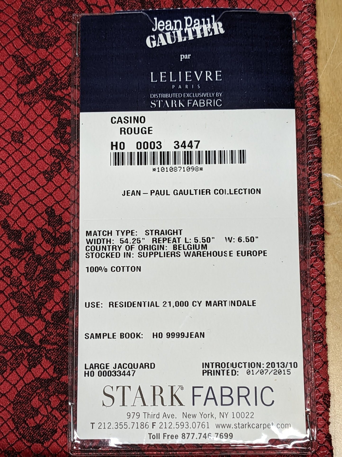 23 EV34 Special Square Jacquard by Lelievre Paris Casino Rouge  Cotton Red Black Large Jacquard Botanical Floral MSRP USD300+/y