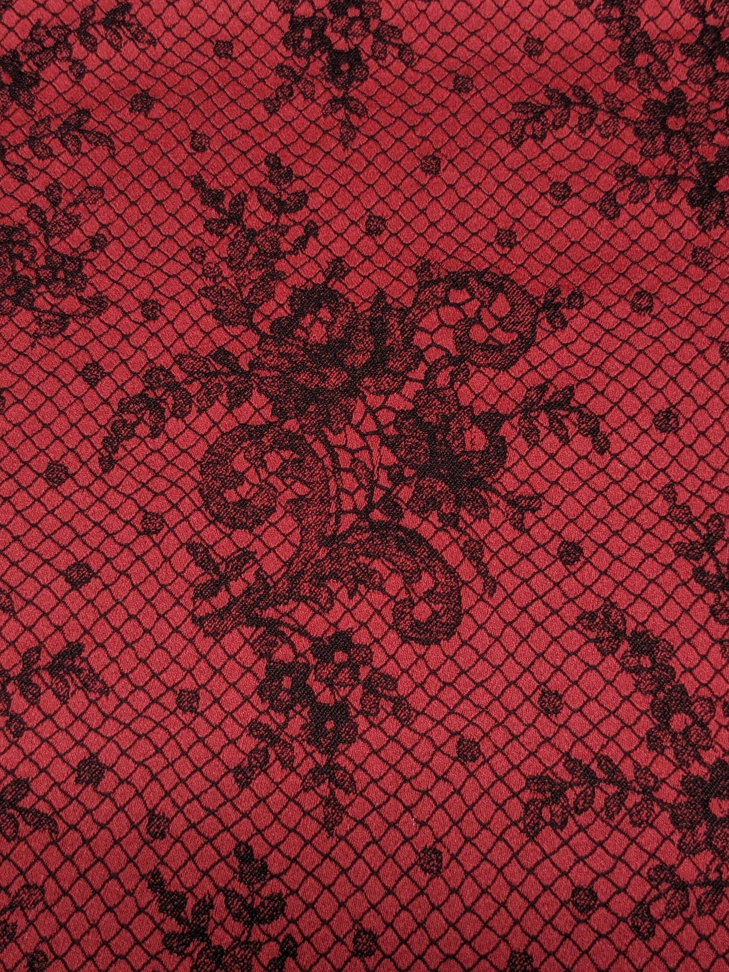 23 EV34 Special Square Jacquard by Lelievre Paris Casino Rouge  Cotton Red Black Large Jacquard Botanical Floral MSRP USD300+/y