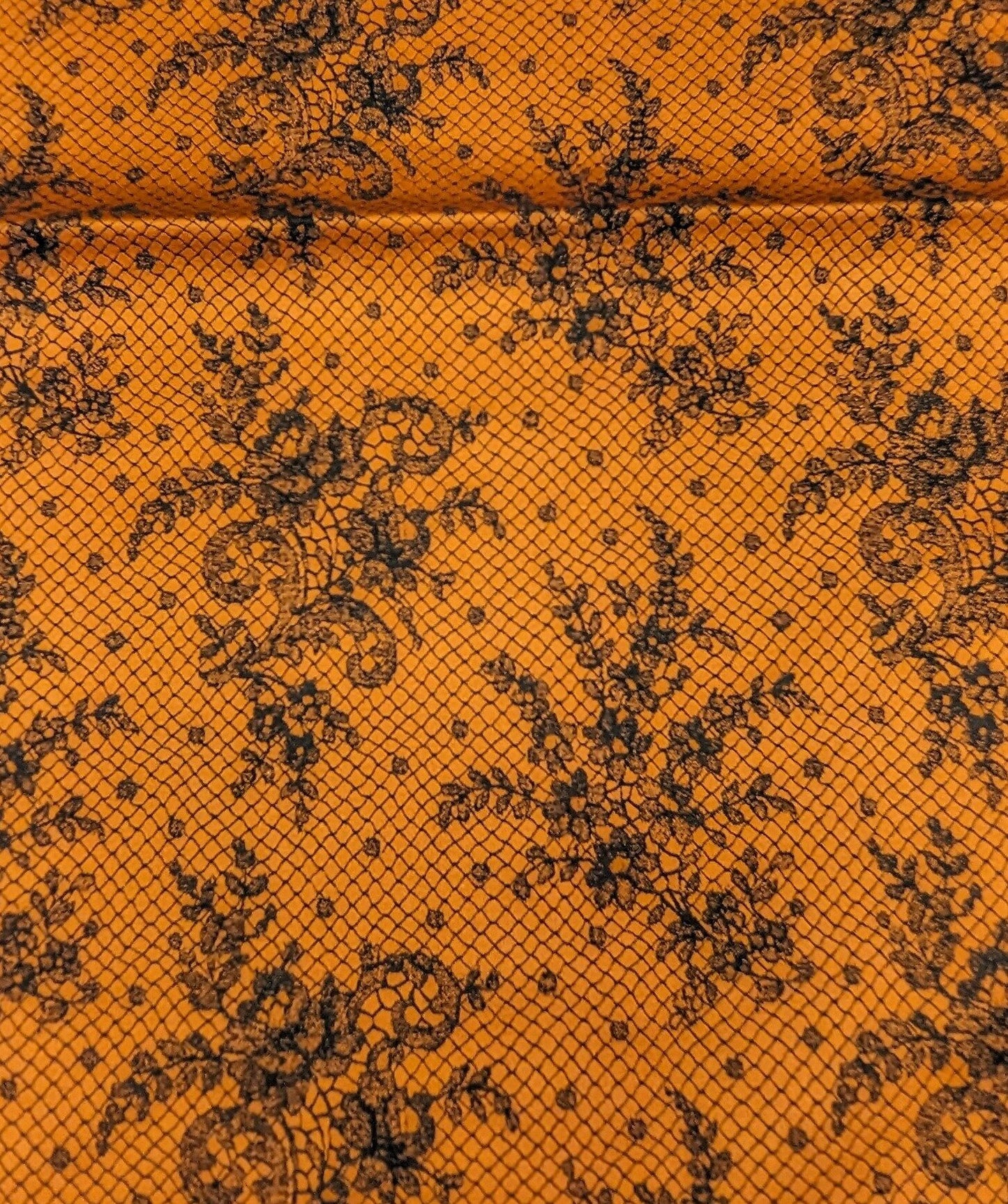 24 EV34 Special Square Jacquard by Lelievre Paris Casino Minium Cotton Orange Black Large Jacquard Botanical Floral MSRP USD300+/y