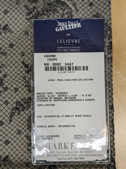 26 EV34 Special Square Jacquard by Lelievre Paris Casino Taupe Cotton Gray Brown Large Jacquard Botanical Floral MSRP USD300+/y