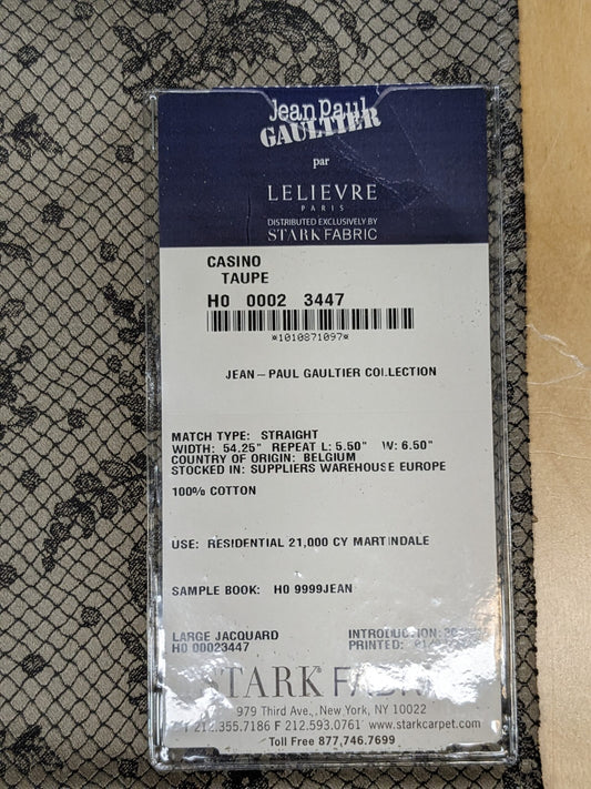 26 EV34 Special Square Jacquard by Lelievre Paris Casino Taupe Cotton Gray Brown Large Jacquard Botanical Floral MSRP USD300+/y