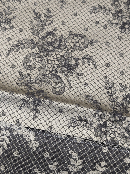 26 EV34 Special Square Jacquard by Lelievre Paris Casino Taupe Cotton Gray Brown Large Jacquard Botanical Floral MSRP USD300+/y