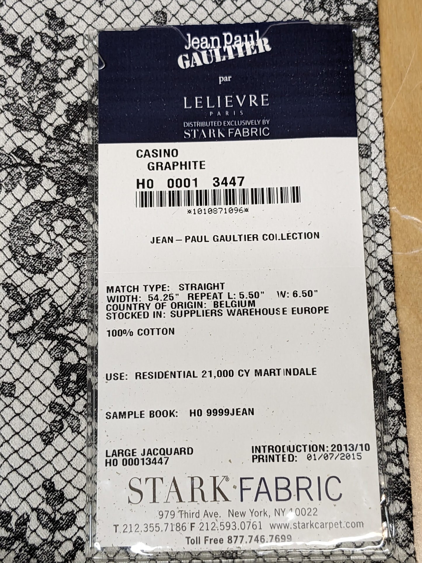 27 EV34 Special Square Jacquard by Lelievre Paris Casino Graphite Cotton Gray White Large Jacquard Botanical Floral MSRP USD300+/y