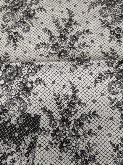 27 EV34 Special Square Jacquard by Lelievre Paris Casino Graphite Cotton Gray White Large Jacquard Botanical Floral MSRP USD300+/y