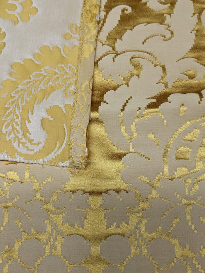 28 EV34 Special Square Jacquard by  Lelievre Collonges Or Gold Cotton Embroidery Damask MSRP USD300+/y