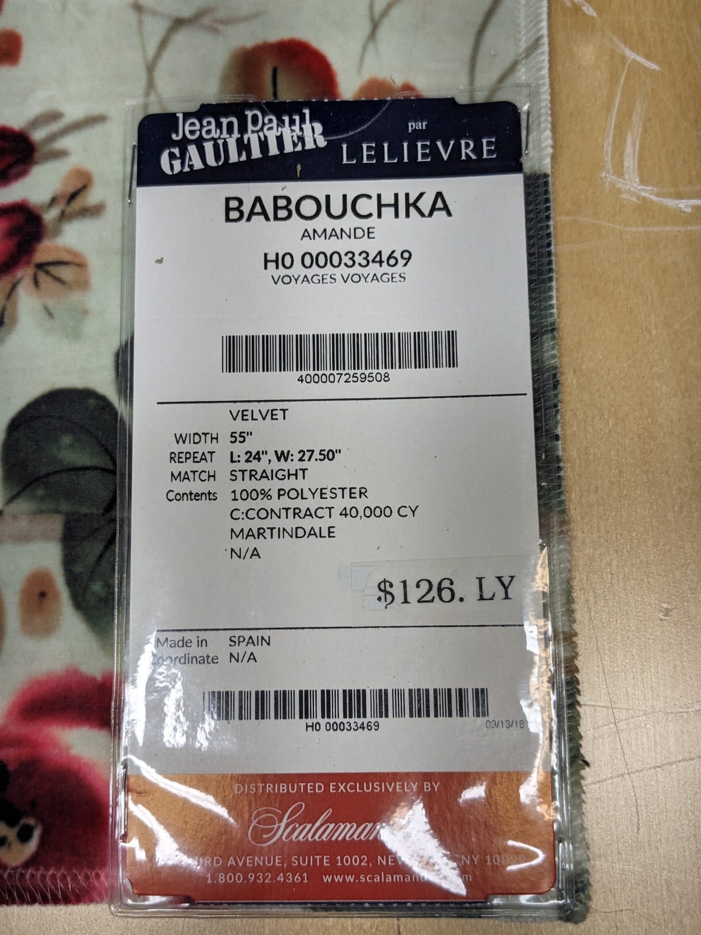 31 EV34 Special Square Printed Fabric by Jean Paul Gaultier Lelievre Babouchka Amande White Floral Abstract MSRP USD300+/y