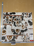 33 EV34 Special Square Printed Fabric by Jean Paul Gaultier Lelievre Babouchka Naturel Brown Green White Floral Abstract MSRP USD300+/y