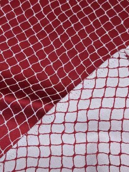 35 EV34 Special Square Jacquard by Jean Paul Gaultier Cabaret Rouge Reversible Small Jacquard Diamond Red White Cotton MSRP USD300+/y