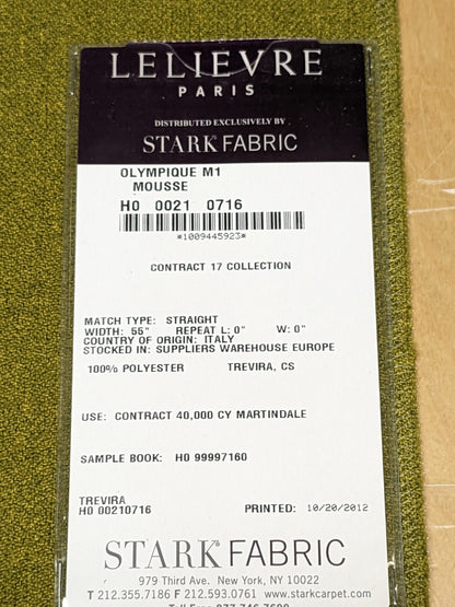 37 EV34 Special Square Plains/Textures by Lelievre Olympique M1 Mousse Green Solid MSRP300+/y