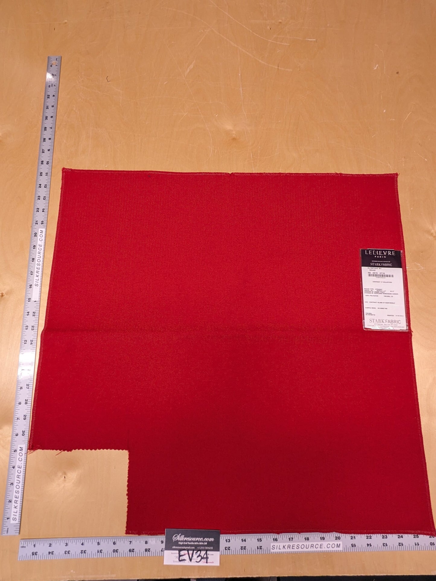 38 EV34 Special Square Plains/Textures by Lelievre Olympique M1 Rouge Red Solid MSRP300+/y