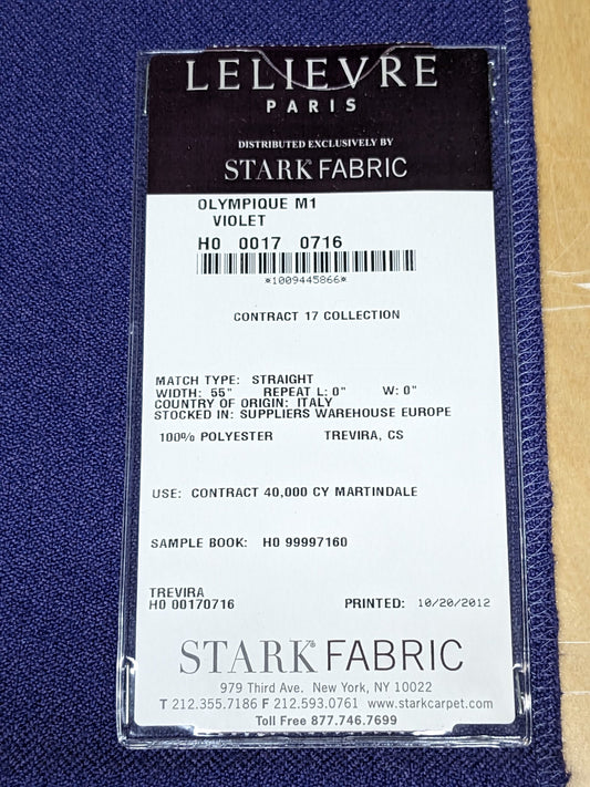 40 EV34 Special Square Plains/Textures by Lelievre Olympique M1 Passiflore Violet Solid MSRP300+/y