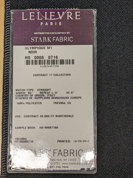 42 EV34 Special Square Plains/Textures by Lelievre Olympique M1 Noir Black Solid MSRP300+/y