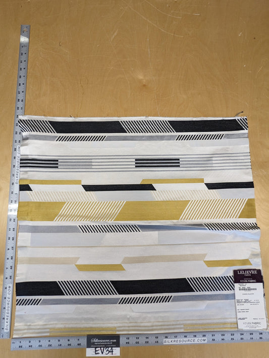 44 EV34 Special Square Jacquard by Lelievre Gaucho Le Bauhaus White Yellow Black Large Jacquard Abstract Geometric MSRP300+/y
