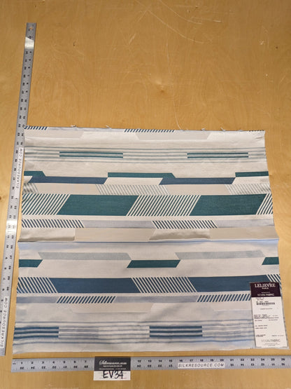 45 EV34 Special Square Jacquard by Lelievre Gaucho Le Baltique White Green Large Jacquard Abstract Geometric MSRP300+/y