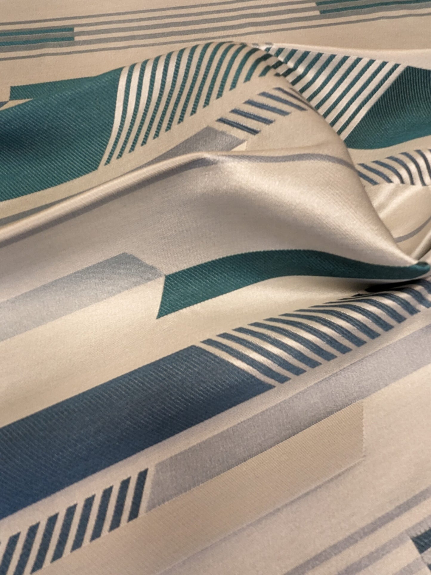 45 EV34 Special Square Jacquard by Lelievre Gaucho Le Baltique White Green Large Jacquard Abstract Geometric MSRP300+/y