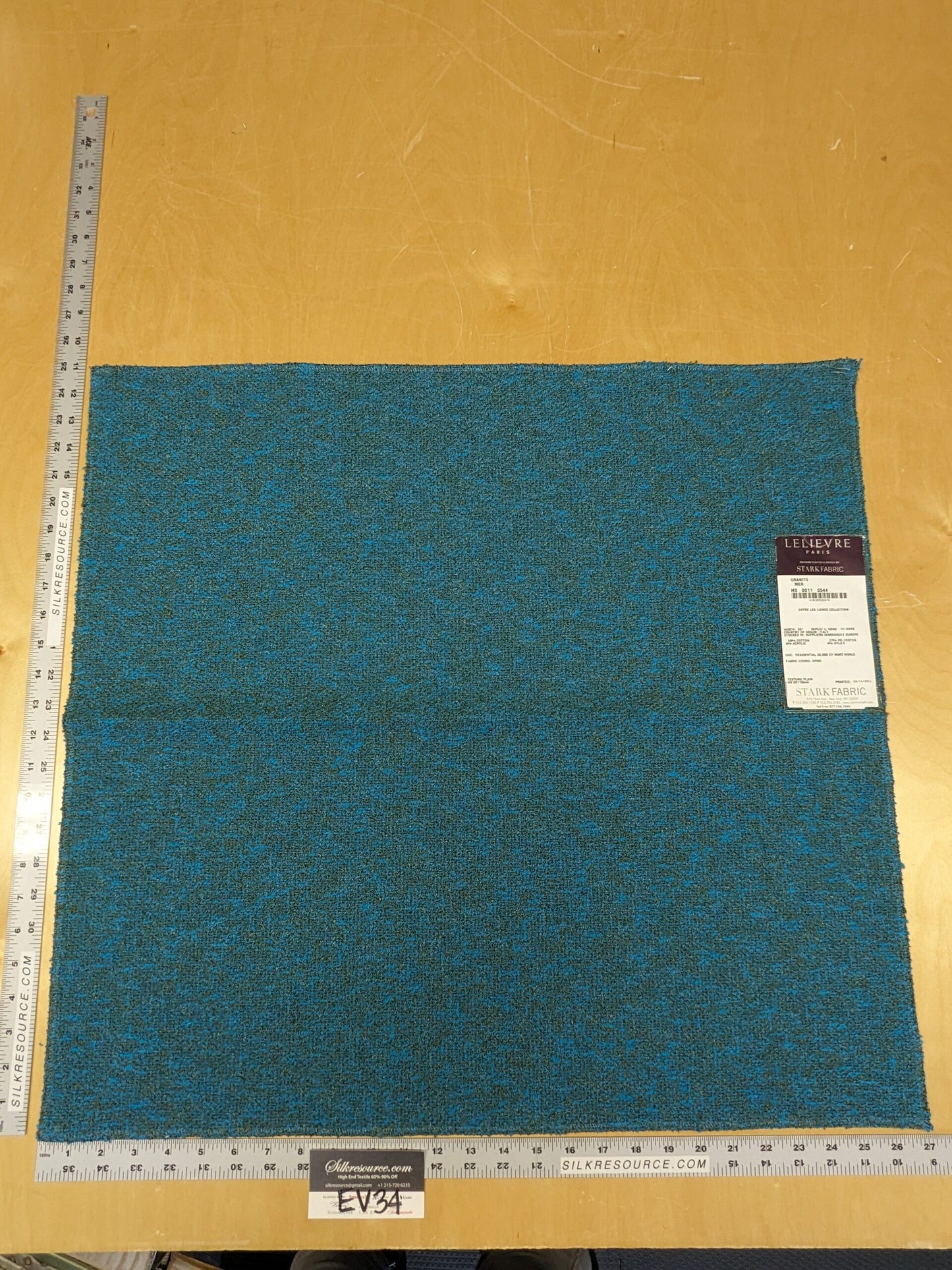 47 EV34 Special Square Texture Plain by Lelievre Granito Mer Blue Solid MSRP USD 300+/y