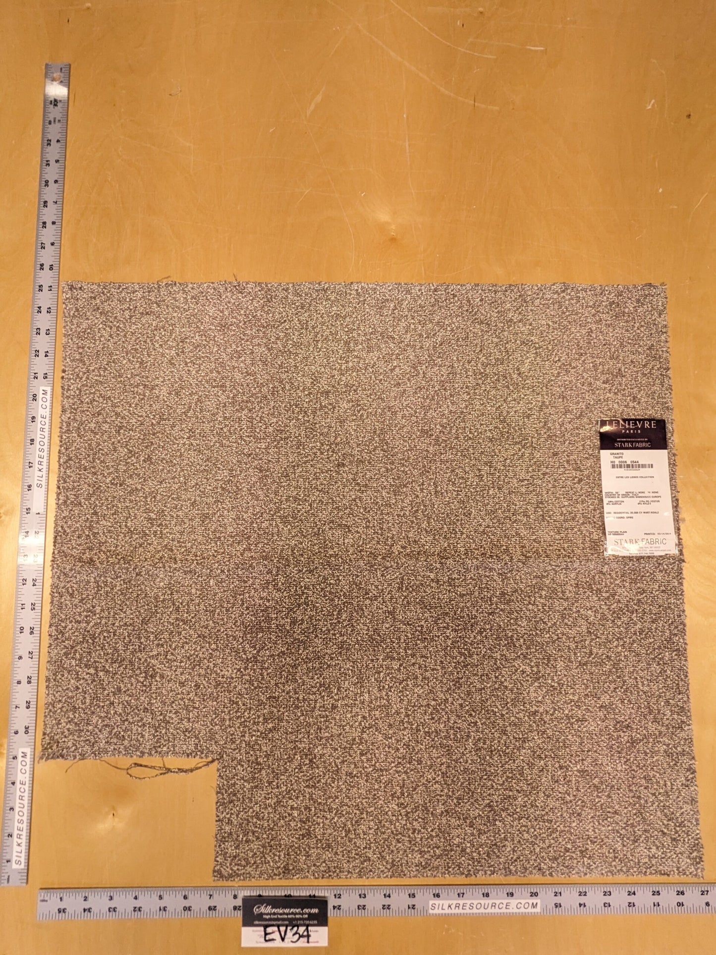 50 EV34 Special Square Texture Plain by Lelievre Granito Taupe Brown Solid MSRP USD 300+/y