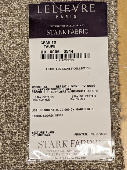 50 EV34 Special Square Texture Plain by Lelievre Granito Taupe Brown Solid MSRP USD 300+/y