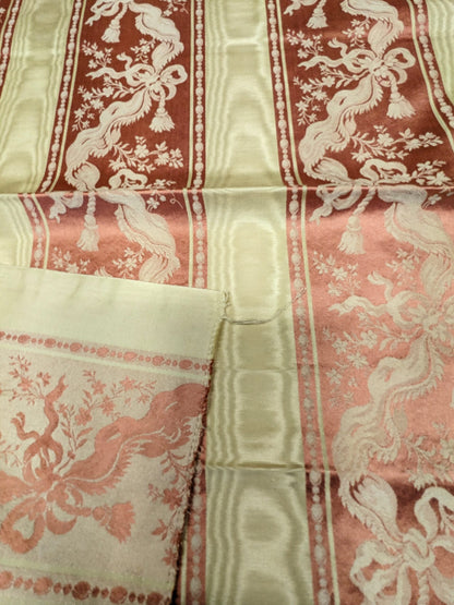 52 EV34 Special Square Jacquard by Tassinari &amp; Chatel Les Rubans Rose Pink Beige Stripe MSRP USD 1000+/y