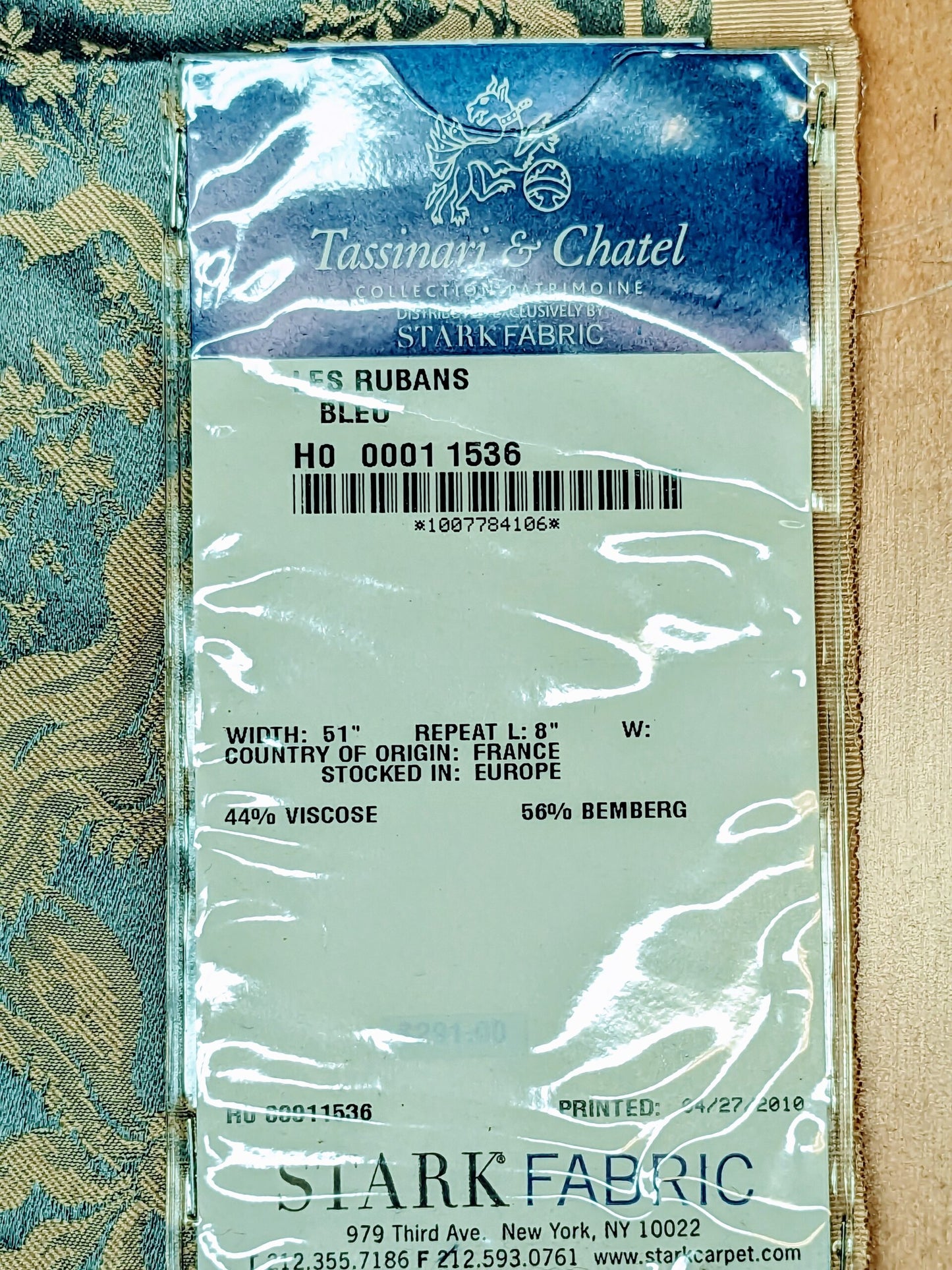 53 EV34 Special Square Jacquard by Tassinari &amp; Chatel Les Rubans Bleu Blue Beige Stripe MSRP USD 1000+/y