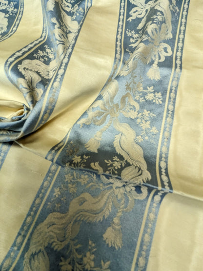 53 EV34 Special Square Jacquard by Tassinari &amp; Chatel Les Rubans Bleu Blue Beige Stripe MSRP USD 1000+/y