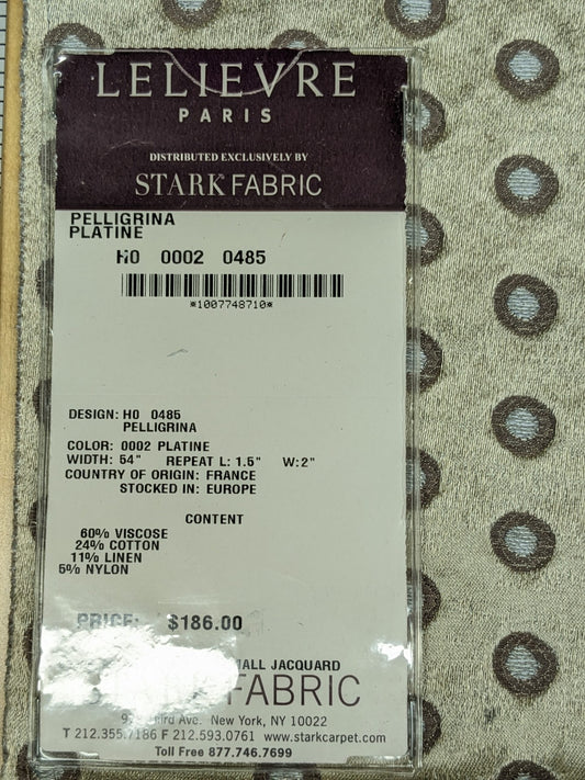 54 EV34 Special Square Jacquard by Lelievre Paris Pelligrina Platine Brown White Cream Dot Circle Small Scale MSRP USD 300+/y