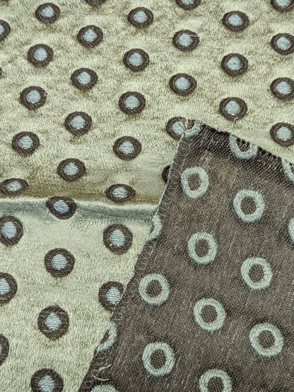 54 EV34 Special Square Jacquard by Lelievre Paris Pelligrina Platine Brown White Cream Dot Circle Small Scale MSRP USD 300+/y