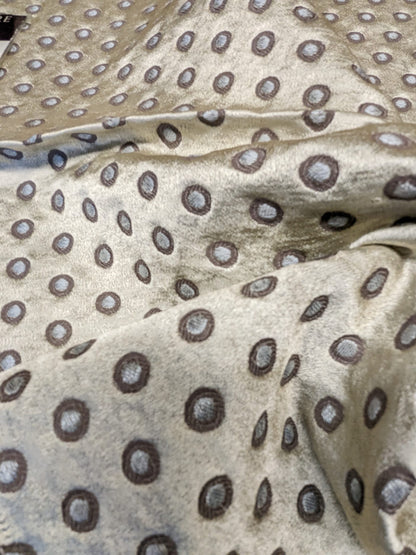 54 EV34 Special Square Jacquard by Lelievre Paris Pelligrina Platine Brown White Cream Dot Circle Small Scale MSRP USD 300+/y