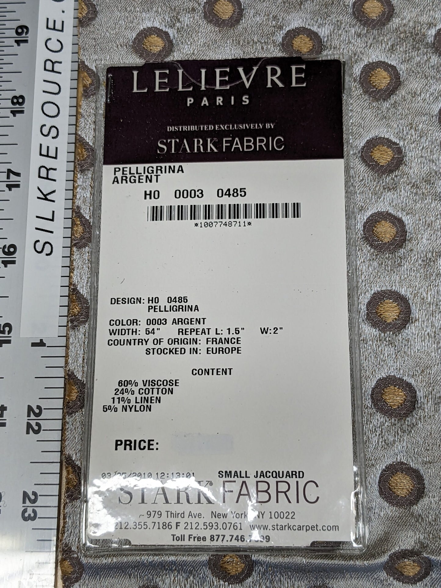 55 EV34 Special Square Jacquard by Lelievre Paris Pelligrina Argent Brown Gray Dot Circle Small Scale MSRP USD 300+/y