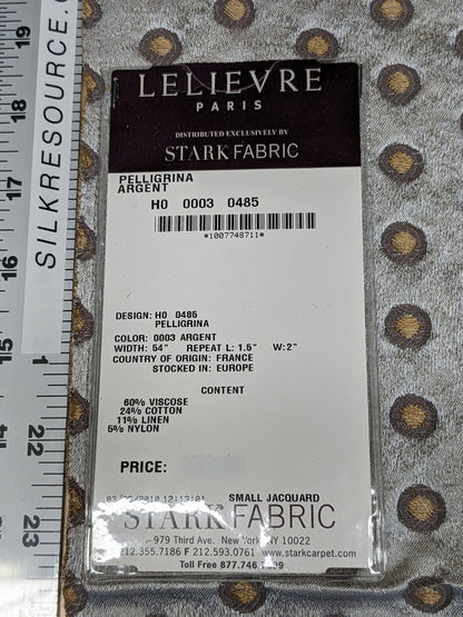 55 EV34 Special Square Jacquard by Lelievre Paris Pelligrina Argent Brown Gray Dot Circle Small Scale MSRP USD 300+/y