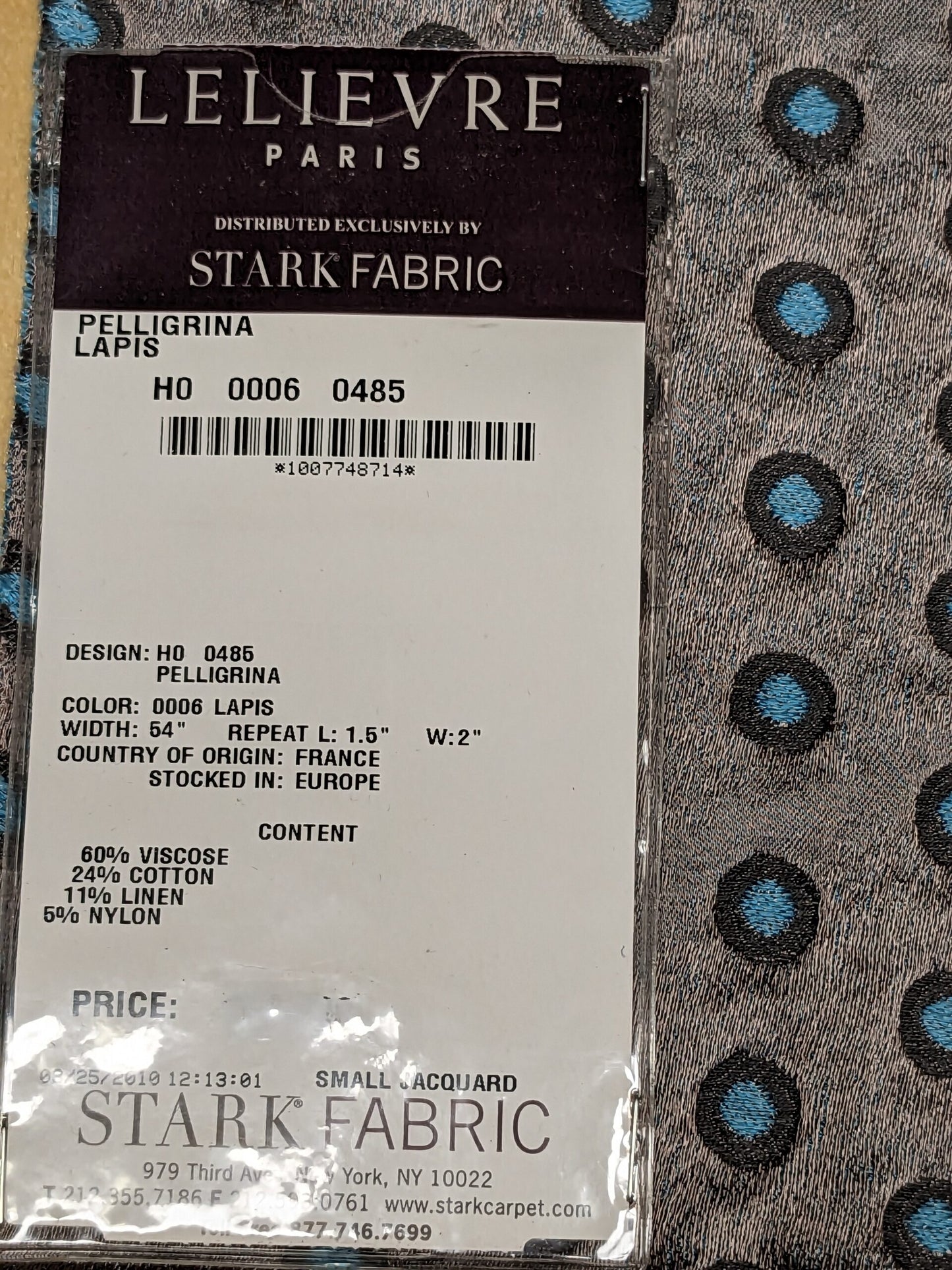 57 EV34 Special Square Jacquard by Lelievre Paris Pelligrina Lapis Gray Blue Dot Circle Small Scale MSRP USD 300+/y