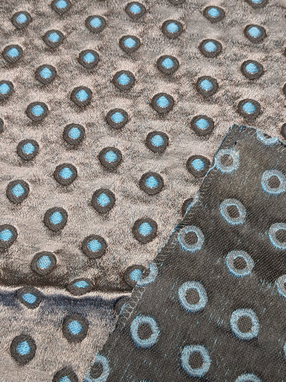 57 EV34 Special Square Jacquard by Lelievre Paris Pelligrina Lapis Gray Blue Dot Circle Small Scale MSRP USD 300+/y