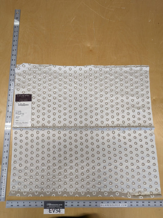 58 EV34 Special Square Jacquard by Lelievre Paris Pelligrina Lys White Beige Dot Circle Small Scale MSRP USD 300+/y