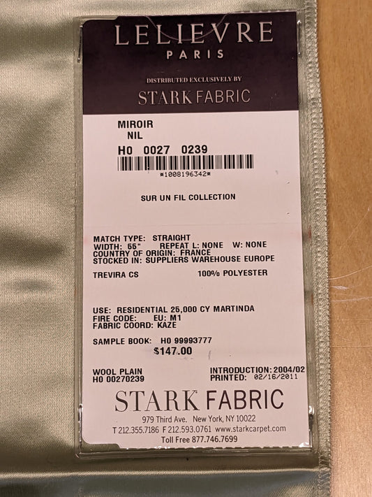 59 EV34 Special Square Plain Texture by Lelievre Paris Miroir Nil Gray Wool Plain MSRP USD 300+/y